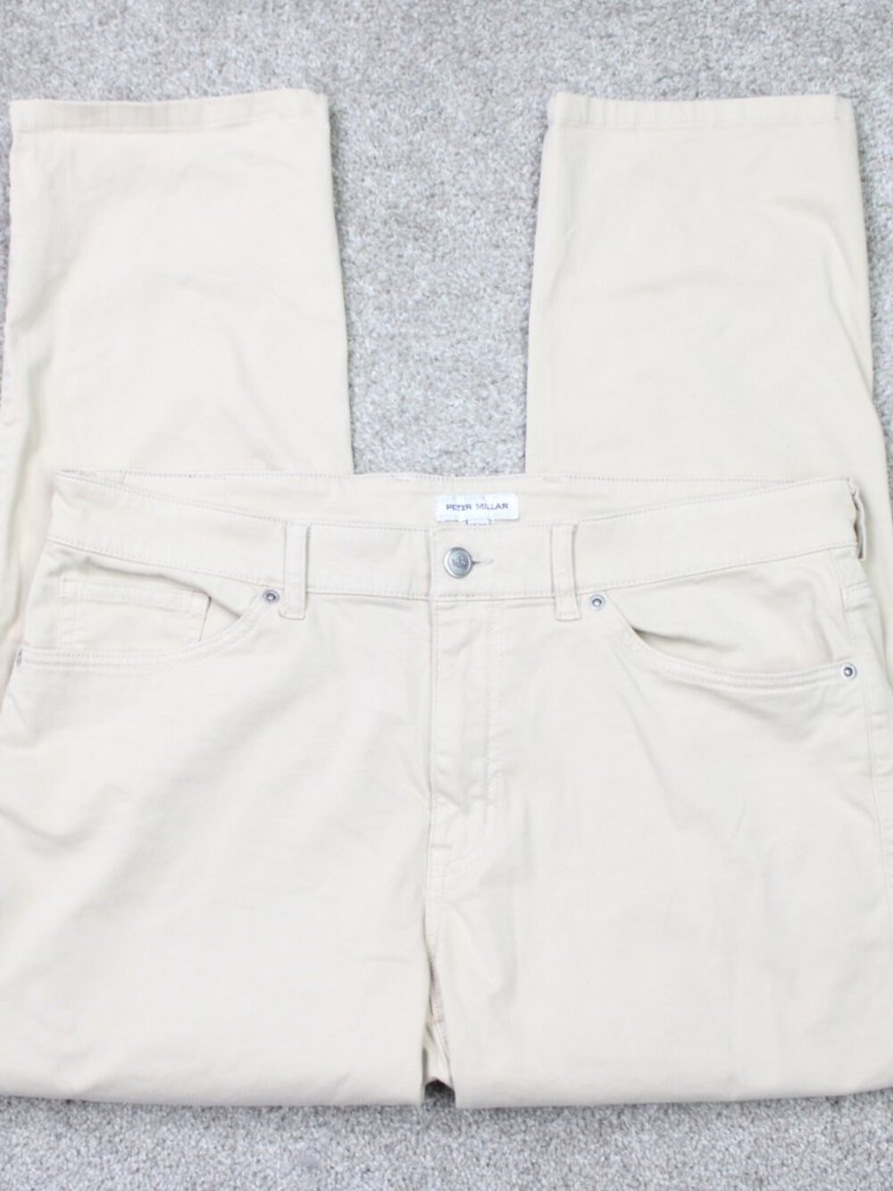 Peter Millar Pants Mens 35x26 Beige Signature Sateen Classic Fit 2-Way Stretch